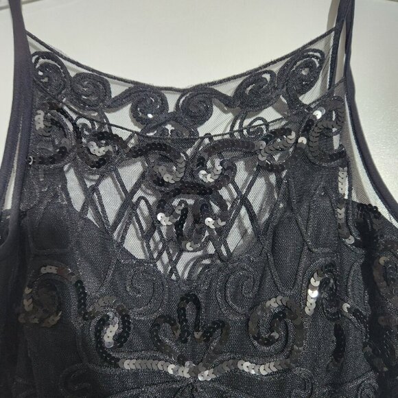 Vintage 90s Cache mesh back gown women's size 10 black - Picture 4 of 6